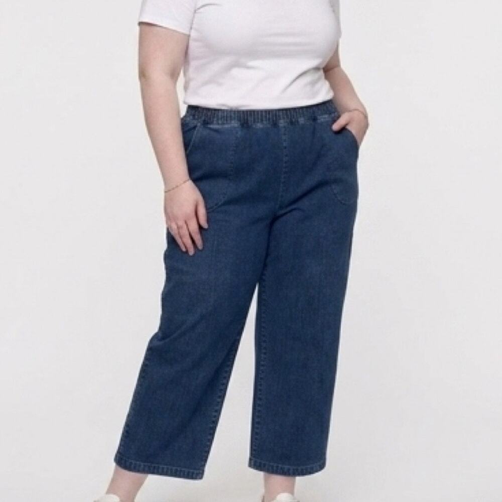 Vintage 1970s Croft & Barrow Capri Blue Denim Jeans – Size 3X – Elastic Waist